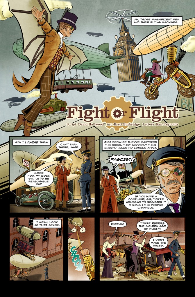 Fight Or Flight.  Script: David Hailwood.  Art: Brett Burbridge.  Letters: Ken Reynolds