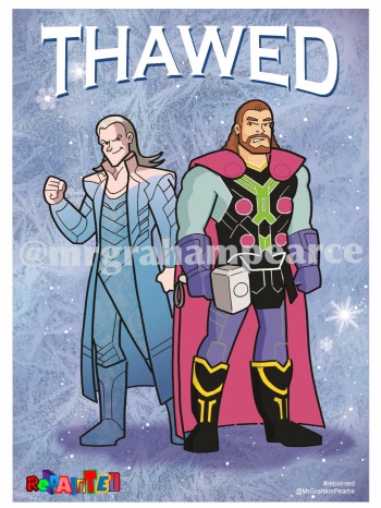 Thor Loki Marvel Anna Elsa Frozen Disney
